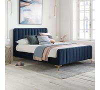 King Size Bed Frame Navy Birlea Charles Midnight Blue Fabric 5FT 150cm Birlea Blue King