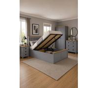 Birlea King Size Ottoman Bed Grey Aspen Wood Frame Storage 5FT Oak Solid Birlea Grey King