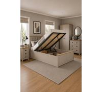 Birlea King Size Ottoman Bed Grey Aspen Wood Frame Storage 5FT Oak Solid Birlea Grey King