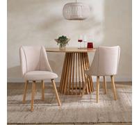 Birlea Kylo Pair Of Dining Chairs Beige