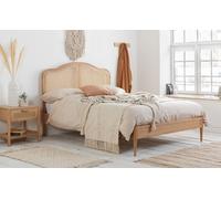 Birlea Leonie Wooden Rattan Bed Frame, Double, Oak Dimensions: 4′6″ x 6′3″ (135cm x 190cm)