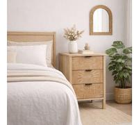 Birlea Lotus 3 Drawer Bedside Cabinet Chest Table Light Oak