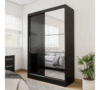 Birlea Lynx 2 Door Sliding Wardrobe With Mirror Black