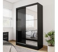 Lynx 2 Door Sliding Wardrobe With Mirror White & Grey Birlea Black One Size