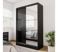 Lynx 2 Door Sliding Wardrobe With Mirror White & Grey Birlea Black One Size