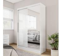 Lynx 2 Door Sliding Wardrobe With Mirror White & Grey Birlea White One Size