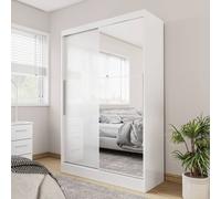 Lynx 2 Door Sliding Wardrobe With Mirror White & Grey Birlea White One Size