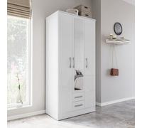 Birlea Lynx 3 Door 2 Drawer Wardrobe With Mirror White