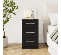 Birlea Lynx Black Gloss 3 Drawer Bedside Cabinet