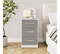 Lynx 3 Drawer Bedside Table Grey