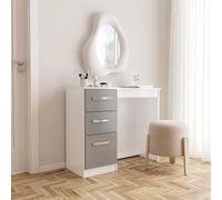 Lynx 3 Drawer Dressing Table White & Grey Birlea White One Size