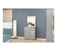 Birlea Lynx Grey Gloss 4 Drawer Chest