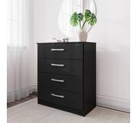 Birlea Lynx Black Gloss 4 Drawer Chest