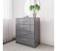 Birlea Lynx Grey Gloss 4 Drawer Chest