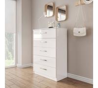Birlea Lynx 5 Drawer Chest White, White
