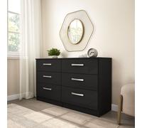 Birlea Lynx Black Gloss 6 Drawer Chest