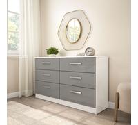 Lynx 6 Drawer Chest White & Grey