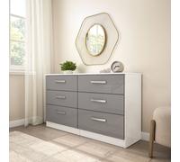 Lynx 6 Drawer Chest White & Grey