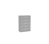 Birlea Lynx Grey Gloss 5 Drawer Chest