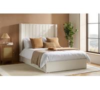 Birlea Maisey Fabric Ottoman Bed Frame, Double, White Boucle