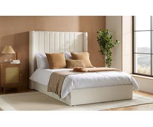 Birlea Maisey Fabric Ottoman Bed Frame, Double, White Boucle