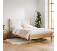 Birlea Marley Cream Fabric & Oak Wood Bed Frame King Size Birlea Cream King