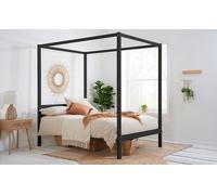 Birlea Mercia Four Poster Bed Frame, Double, Black Dimensions: 4′6″ x 6′3″ (135cm x 190cm)