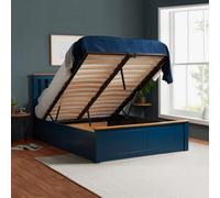 Birlea Navy Wood Double Ottoman Bed And Mattress Bundle Phoenix Nebula 135Cm 4Ft 6