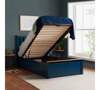 Birlea Navy Wood Single Ottoman Bed And Mattress Bundle Phoenix Nebula 90Cm 3Ft
