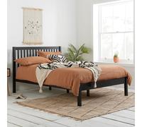 Black Double Bed Frame 4FT6 Bedstead Birlea Nova Solid Wood Shaker Design