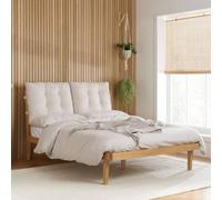 Birlea Oak King Size Bed Frame White Pepe Fabric 5FT 150cm Birlea White King
