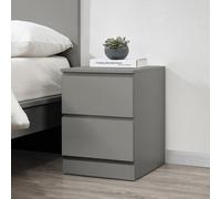 Oslo 2 Drawer Bedside Grey Birlea Grey One Size
