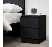 Oslo 2 Drawer Bedside Grey Birlea Black One Size