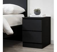 Oslo 2 Drawer Bedside Grey Birlea Black One Size