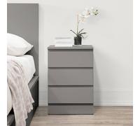 Oslo 3 Drawer Bedside Grey Birlea Grey One Size