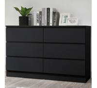 Birlea Oslo 6 Drawer Chest - Black