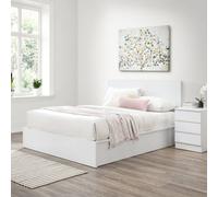Kingsize Ottoman Bed White Frame Birlea Oslo Storage 5FT Modern Bedstead
