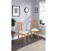 Birlea Pair of Solid Wood chairs in Oak finish in Brown Birlea Brown