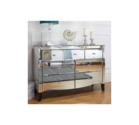 Birlea Palermo 3 Over 4 Chest Mirrored In Silver Silver One Size