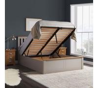 Birlea Pearl Grey Wood Double Ottoman Bed And Mattress Bundle Phoenix Nebula 135Cm 4Ft 6