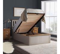 Birlea Pearl Grey Wood Single Ottoman Bed And Mattress Bundle Phoenix Nebula 90Cm 3Ft