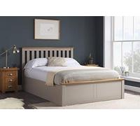 Birlea Phoenix 4ft Small-Double Ottoman Bed, Pearl Grey, oak