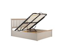 Birlea Phoenix Double Ottoman Bed - Grey Wood Frame, Gas Lift Storage, 4ft6 (PHOTB46PEG)