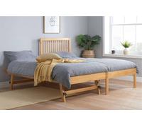 Pine Wood Guest Bed 2 mattresses Birlea Buxton Trundle Frame Hideaway Stop Over Birlea Light Brown Single