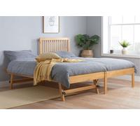 Pine Wood Guest Bed 2 mattresses Birlea Buxton Trundle Frame Hideaway Stop Over Birlea Light Brown Single