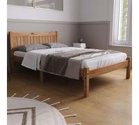 Pine Wood Small Double Bed and Mattress Bundle Rio Air Sleepsoul 120cm 4ft Birlea Brown Small Double
