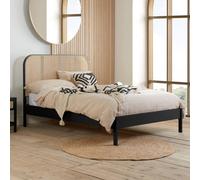 Rattan Double Bed Frame Birlea Margot 135cm 4FT6 Black Bedstead