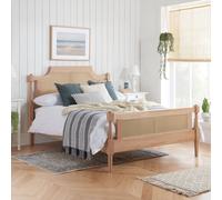 Birlea Rattan Bed Frame Rhodes Oak 4FT6 135cm Bedstead in Beige | Size: King Birlea Beige King