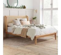 Birlea Rattan Bed Frame Venice Oak 4Ft6 135Cm Wrap Around In Beige Beige Double