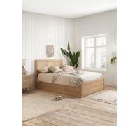 Birlea Rattan Ottoman Bed Frame Croxley Oak Storage in Natural | Size: Double Birlea Natural Double